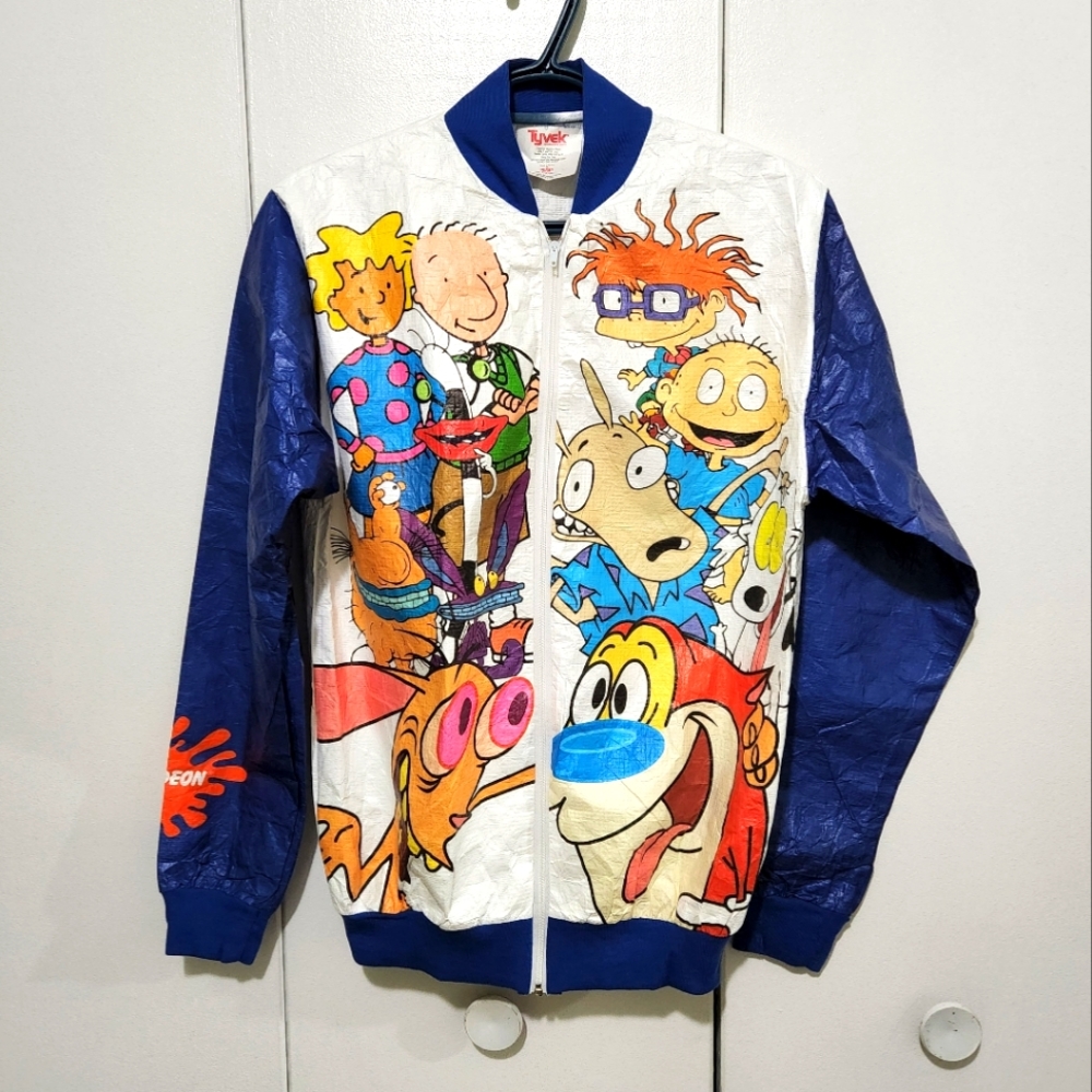 COPY - Vintage 90's Nickelodeon Tyvek windbreaker. Size adult small.